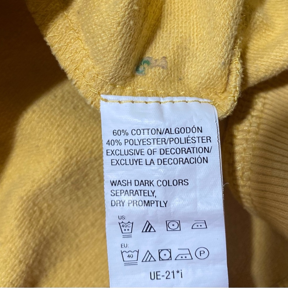 GOOD- Size XXL Mens IZOD Long Sleeve 1/4 Button Pullover Cotton Polyester Yellow - Picture 4 of 9
